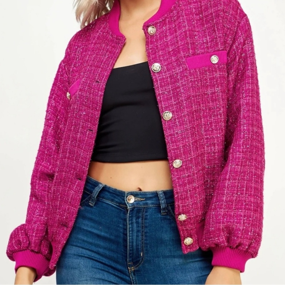 VICI Women's Pink Tweed Jacket